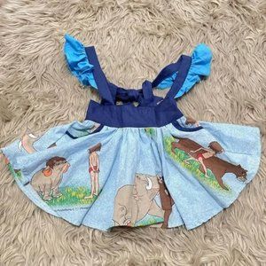 Jungle book pinafore style dress, size adjustable